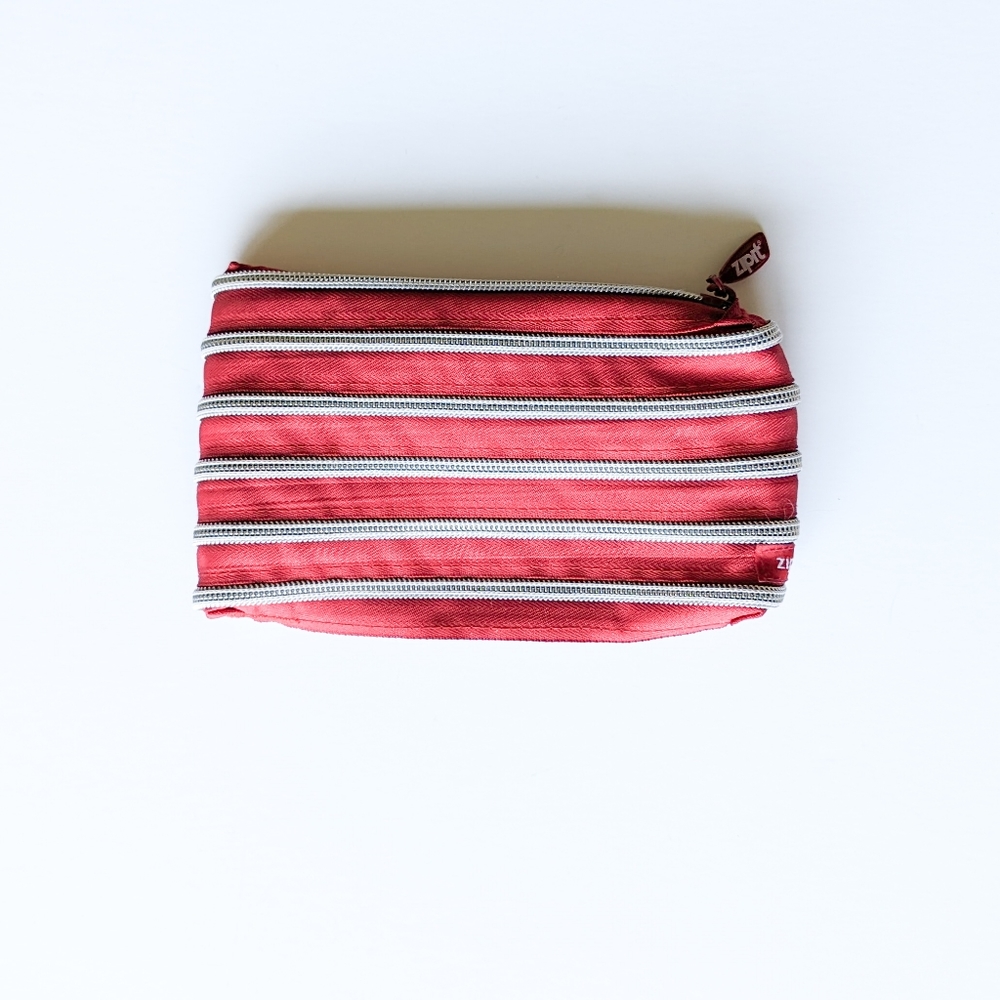 Red Zipper Pouch / Pencil Case / Makeup Bag